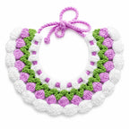 Purple Tulip Pet Bib | Artisan Knit Flower Collar