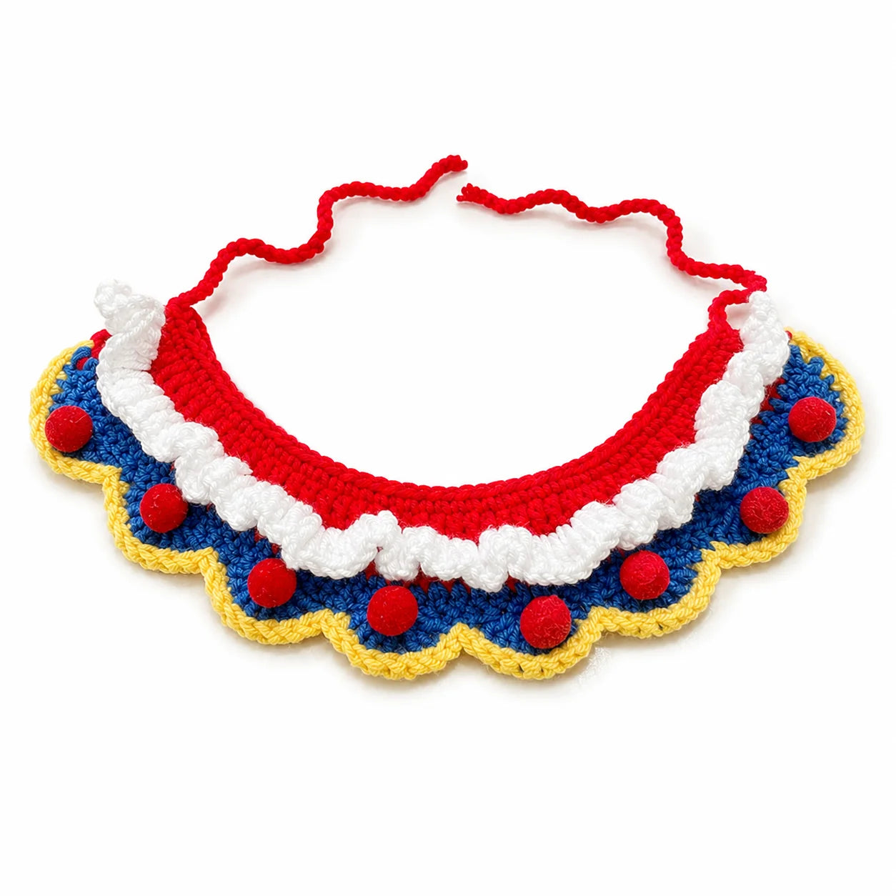 Fairy Tale Princess Bib (Pom-Poms) | Artisan Knit Pet Collar