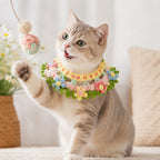Flourishing Garden Floral Pet Bib | Artisan Knit Collar