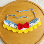Fairy Tale Princess Bib (Red Bow) | Artisan Knit Pet Collar